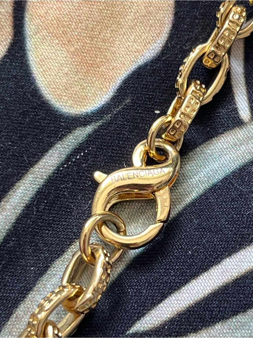 Balenciaga Gold Pendant Necklace 24” Custom Repurposed Charm Chain Read Desc - Picture 11 of 13